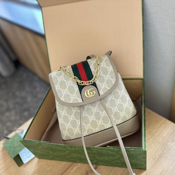 GUCCI OPHIDIA GG MINI BACKPACK CREAM 22CM - Image 2