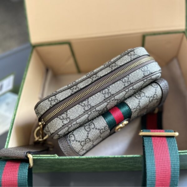 GUCCI OPHIDIA GG MINI BAG BEIGE EBONY 20CM - Image 7