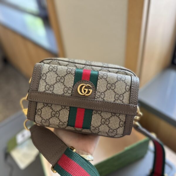 GUCCI OPHIDIA GG MINI BAG BEIGE EBONY 20CM - Image 9