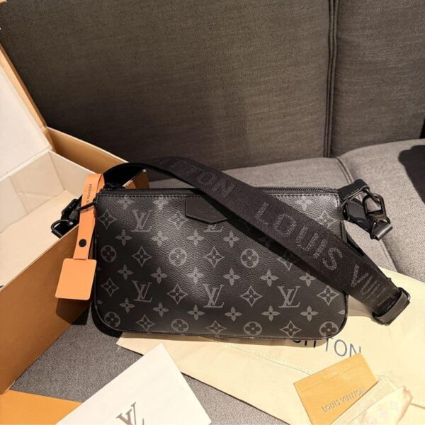LOUIS VUITTON POCHETTE ACCESSOIRE BAG BLACK 24CM - Image 5