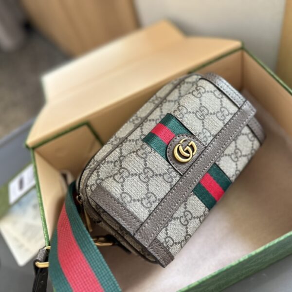 GUCCI OPHIDIA GG MINI BAG BEIGE EBONY 20CM - Image 10