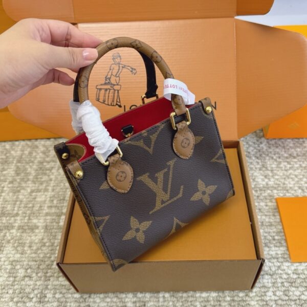 LOUIS VUITTON ONTHEGO BB BAG BROWN 18CM M46839 - Image 4