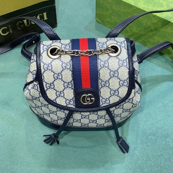 GUCCI OPHIDIA GG MINI BACKPACK BEIGE BLUE 20.5CM - Image 6