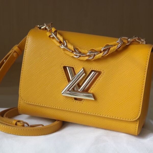 LOUIS VUITTON LV TWIST MM LEATHER HANDBAG SUNFLOWER YELLOW 23CM - Image 2