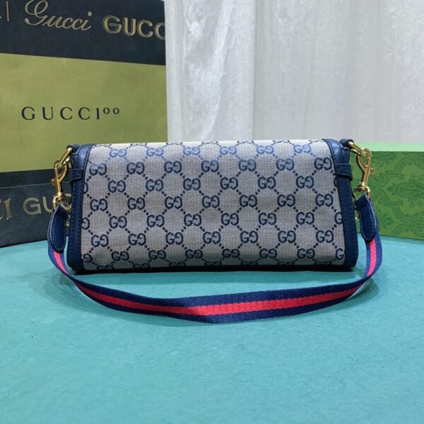 GUCCI LUCE SMALL GG CANVAS SHOULDER BAG BEIGE BLUE 27.5CM - Image 3