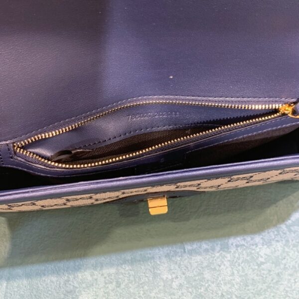 GUCCI LUCE SMALL GG CANVAS SHOULDER BAG BEIGE BLUE 27.5CM - Image 9