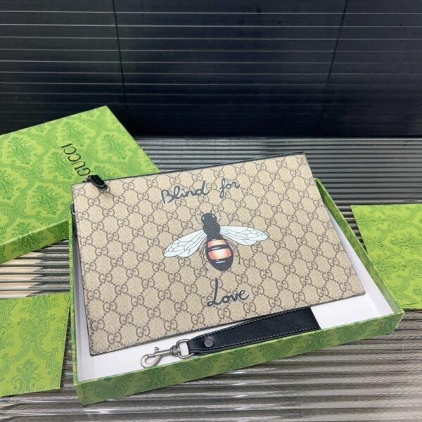 GUCCI BESTIARY POUCH WITH BEE BEIGE 29CM - Image 2
