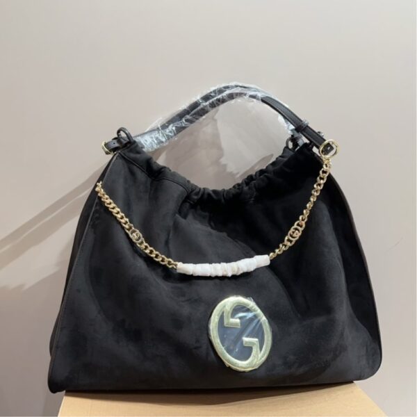GUCCI BLONDIE LARGE SUEDE TOTE BAG BLACK 50CM - Image 3