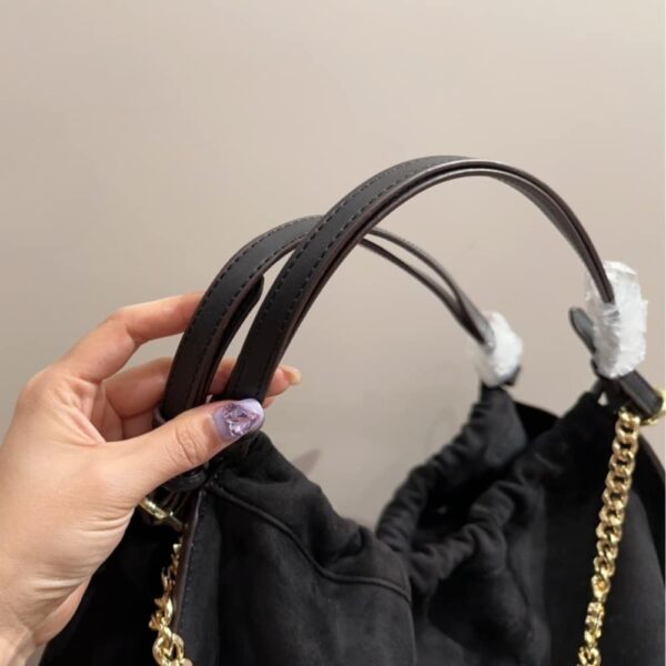 GUCCI BLONDIE LARGE SUEDE TOTE BAG BLACK 50CM - Image 8