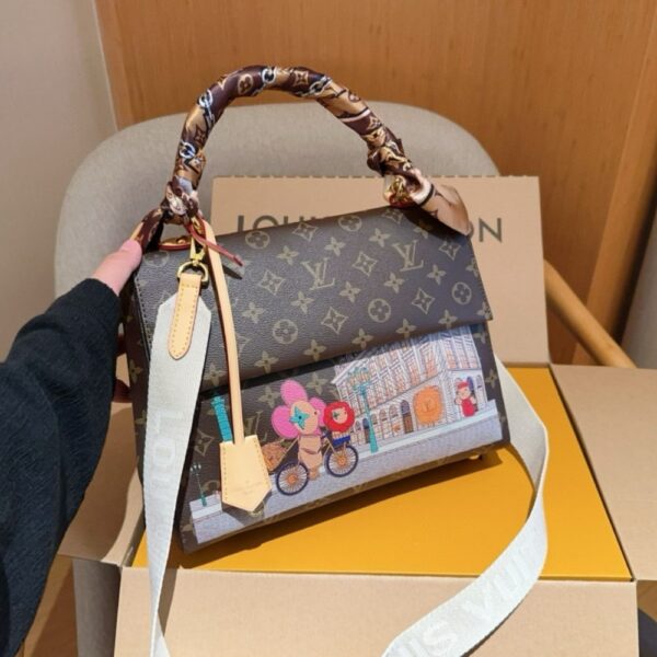 LOUIS VUITTON CLUNY BAG VIVIENNE RABBIT MONOGRAM BROWN 29CM - Image 2