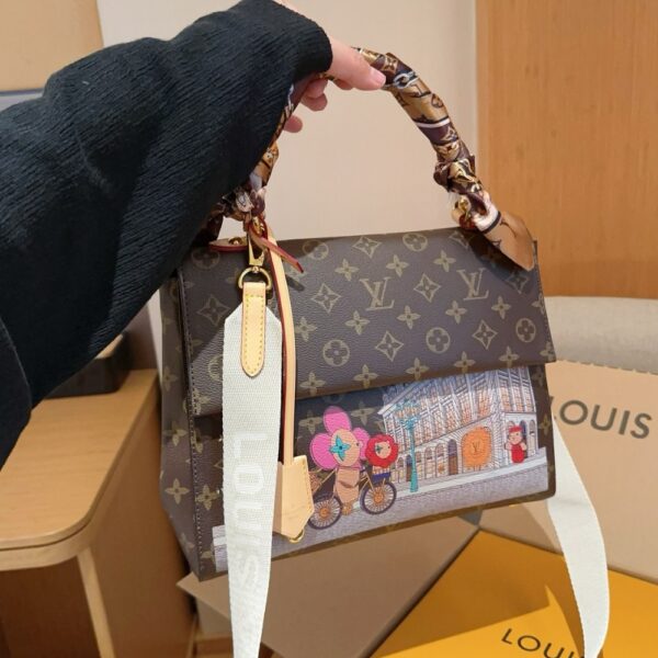 LOUIS VUITTON CLUNY BAG VIVIENNE RABBIT MONOGRAM BROWN 29CM - Image 3