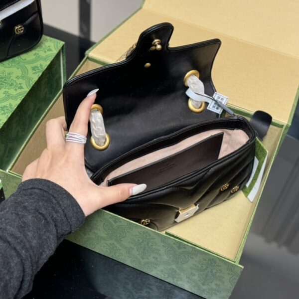 GUCCI GG MARMONT SMALL SHOULDER BAG BLACK 26CM 443497 AACPG 1000 - Image 7