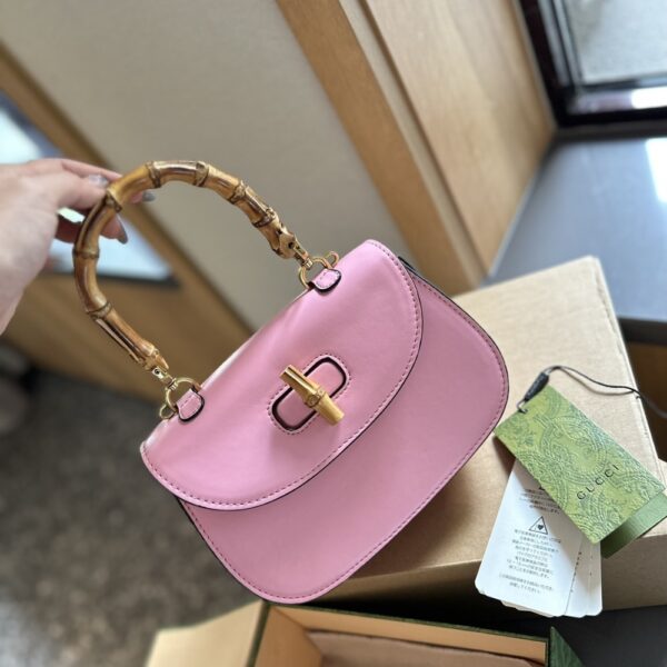 GUCCI BAMBOO 1947 MINI TOP HANDLE BAG PINK LEATHER 18CM 686864 10ODT 5467 - Image 2