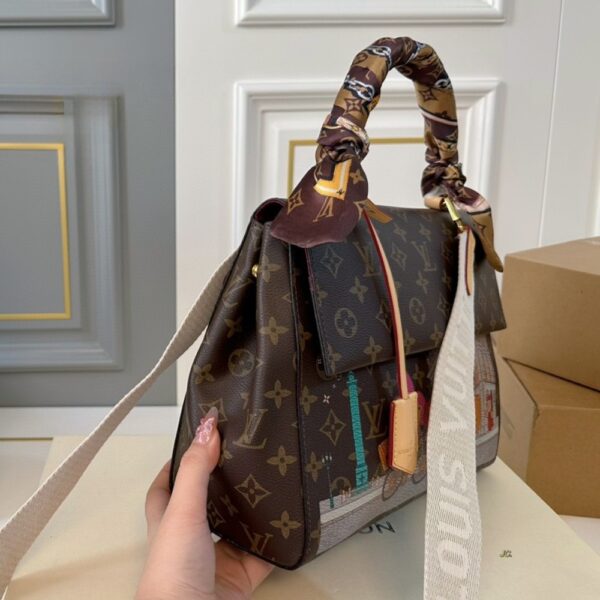 LOUIS VUITTON CLUNY BAG VIVIENNE RABBIT MONOGRAM BROWN 29CM - Image 8
