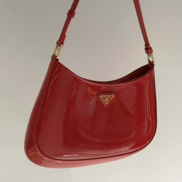 PRADA CLEO PATENT LEATHER BAG CHERRY RED 27CM 1BC169 069 F0E06 V HOO - Image 2