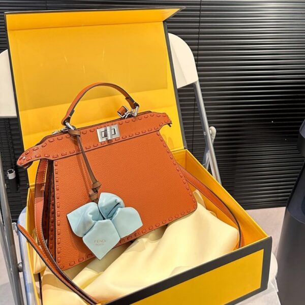 FENDI PEEKABOO ISEEU PETITE SELLERIA BAG BROWN 27CM 8BN335ARBBF0EMR - Image 2