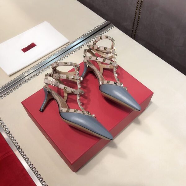 VALENTINO ROCKSTUD CAGED BLUE PUMP 65MM WW2S0375 VODLQ7 - Image 2