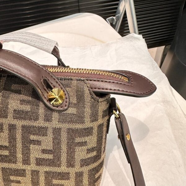 FENDI BY THE WAY SOFT MEDIUM BROWN FF JACQUARD FABRIC BAG 27CM 8BL155AFPMF1GL7 - Image 5