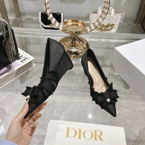 DIOR ADIORABLE PUMPS FRINGED GROSGRAIN IN BLACK - Image 3