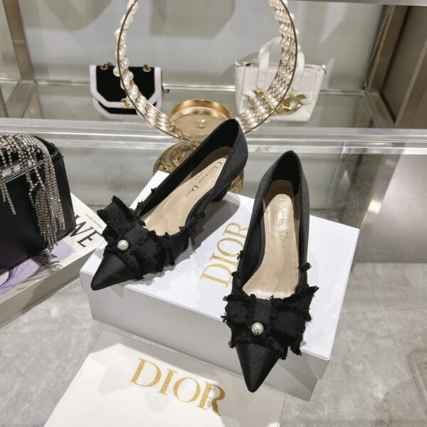 DIOR ADIORABLE PUMPS FRINGED GROSGRAIN IN BLACK - Image 6