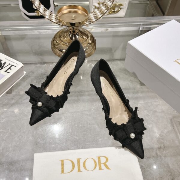 DIOR ADIORABLE PUMPS FRINGED GROSGRAIN IN BLACK - Image 5