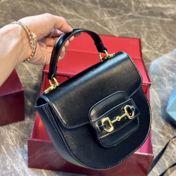 GUCCI HORSEBIT 1955 MINI TOP HANDLE BAG BLACK ‎14CM 781387 1AAQD 1000 - Image 2