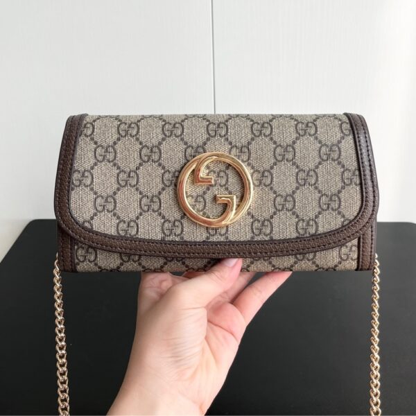 GUCCI BLONDIE CONTINENTAL CHAIN WALLET BEIGE 21CM ‎‎725215 K9GSG 8358 - Image 6