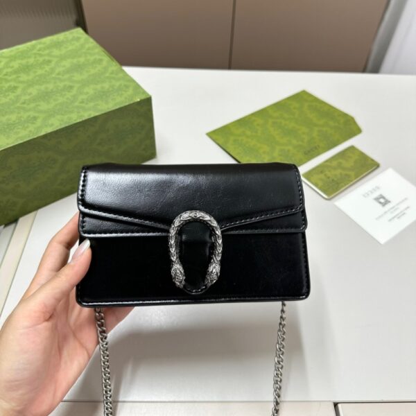 GUCCI DIONYSUS SUPER MINI BAG PATENT LEATHER BLACK 18CM 795368 0AAA6 1000 - Image 5