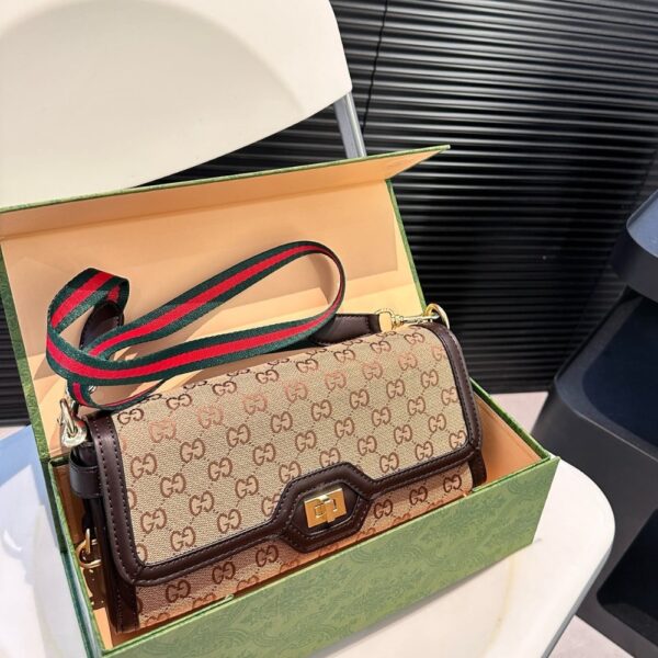 GUCCI LUCE SMALL SHOULDER BAG BEIGE AND EBONY 27CM 786027 FADAC 9762 - Image 2
