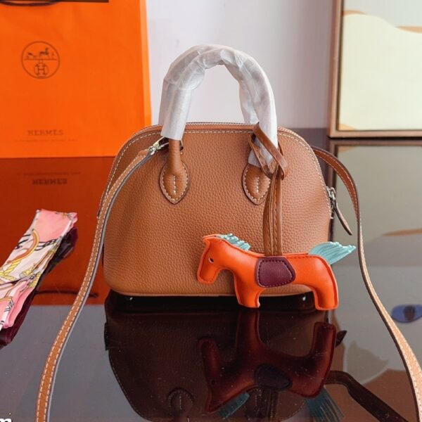 HERMES BOLIDE 1923 MINI BAG LEATHER BROWN 18CM H075180CK37 - Image 2