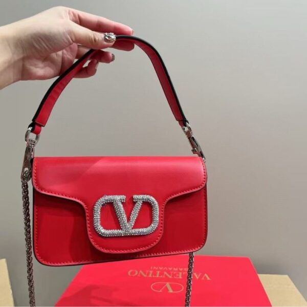VALENTINO LOCÒ SMALL SHOULDER BAG IN RED - Image 3