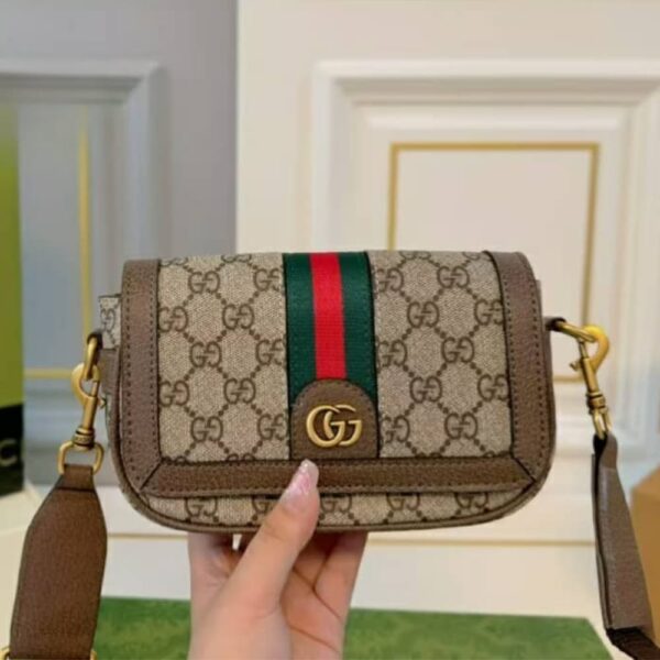GUCCI OPHIDIA SUPER MINI SHOULDER BAG BROWN 20CM 795466 FABIA 9741 - Image 2