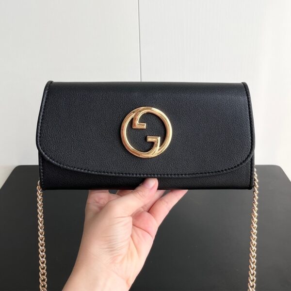 GUCCI BLONDIE CONTINENTAL CHAIN WALLET BLACK 21CM ‎725215 UXX0G 1000 - Image 2