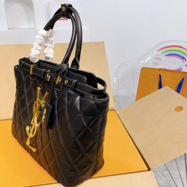 SAINT LAURENT LEATHER LEATHER HANDBAG BLACK 33CM - Image 4