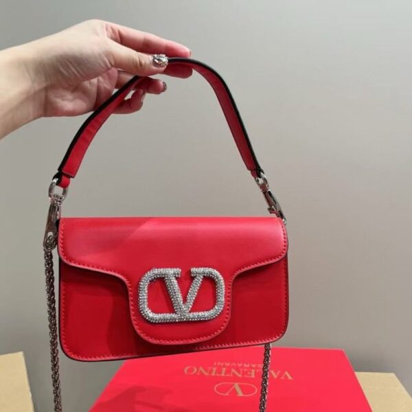VALENTINO LOCÒ SMALL SHOULDER BAG IN RED - Image 4