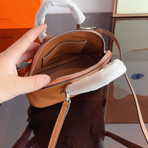 HERMES BOLIDE 1923 MINI BAG LEATHER BROWN 18CM H075180CK37 - Image 5