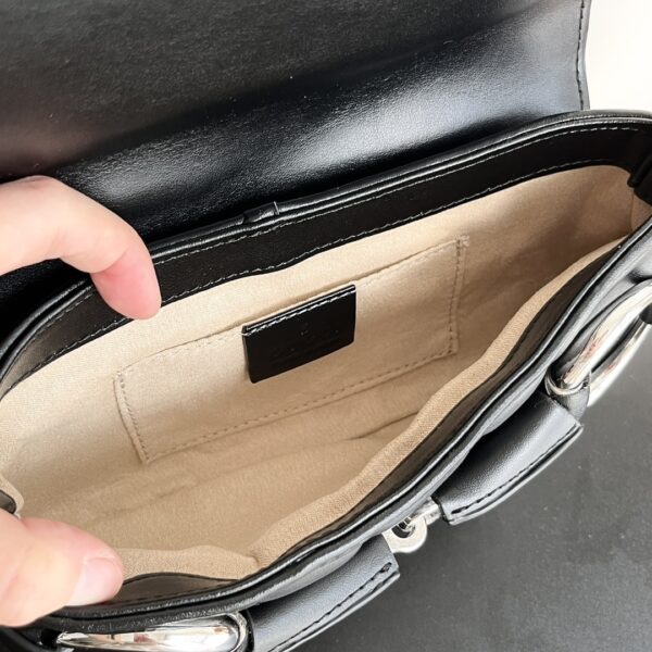 GUCCI HORSEBIT CHAIN SMALL SHOULDER BAG BLACK 27CM 764255 AACU1 1000 - Image 3