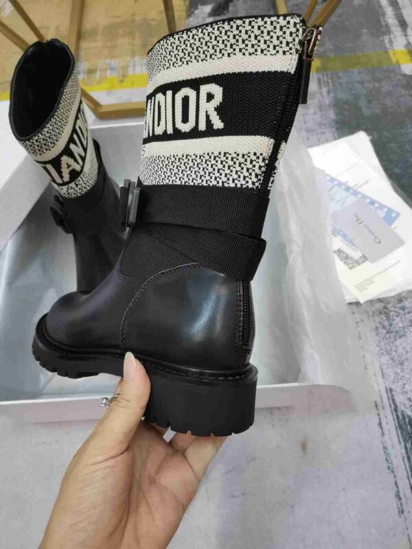 DIOR D MAJOR ANKLE BOOT FABRIC AND LEATHER WHITE AND BLACK - Image 6