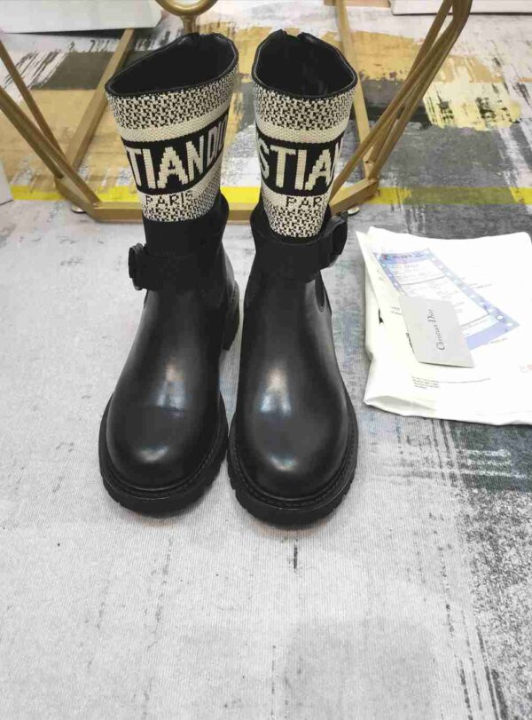 DIOR D MAJOR ANKLE BOOT FABRIC AND LEATHER WHITE AND BLACK - Image 4