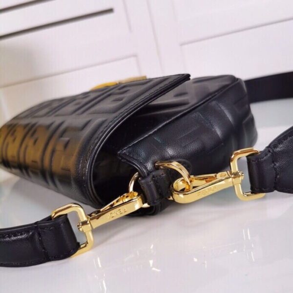 FENDI BAGUETTE LEATHER BLACK NAPPA BAG 27CM - Image 3