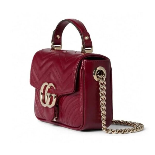 GUCCI GG MARMONT MINI TOP HANDLE BAG RED 17CM ‎811238 AAECK 6207 - Image 3