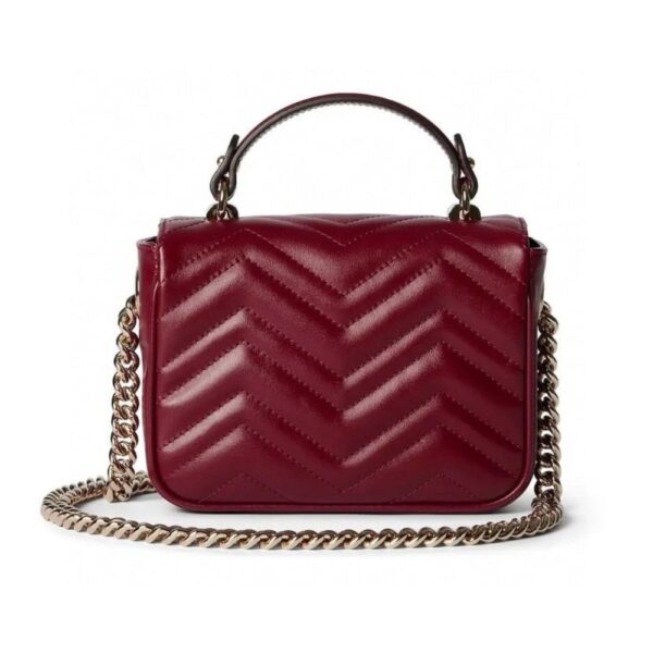 GUCCI GG MARMONT MINI TOP HANDLE BAG RED 17CM ‎811238 AAECK 6207 - Image 4