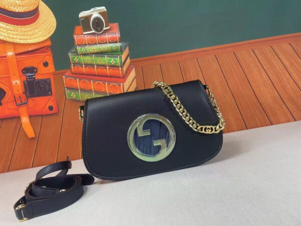 GUCCI BLONDIE SHOULDER BAG BLACK LEATHER 28CM 699268 UXX0G 1000 - Image 10