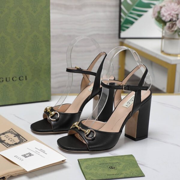 GUCCI WOMEN'S HORSEBIT HIGH HEEL SANDAL BLACK - Image 8