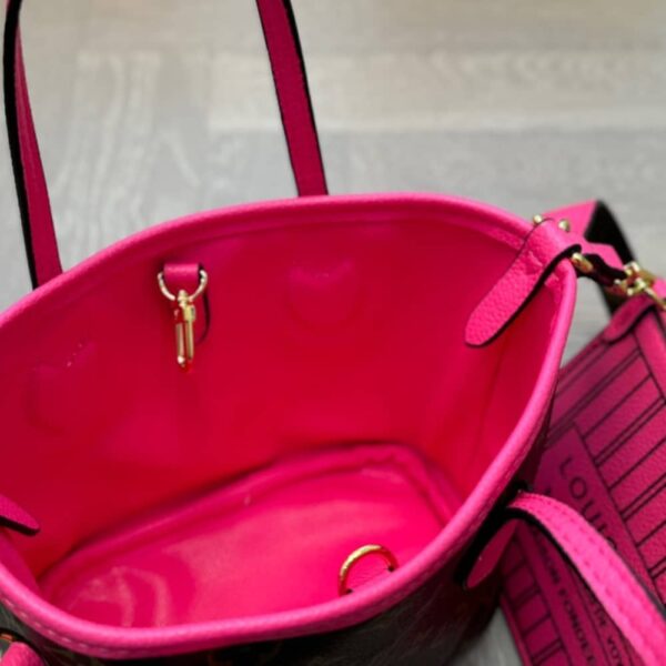 LOUIS VUITTON  NEVERFULL BANDOULIÈRE INSIDE OUT BB ROSE BROWN 20CM - Image 9