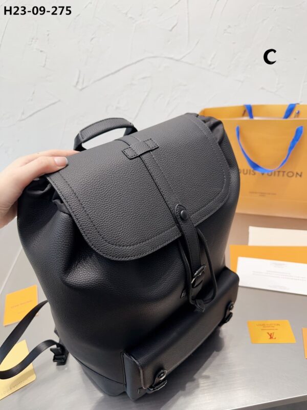 LOUIS VUITTON CHRISTOPHER SLIM BACKPACK RUCKSACK TAURILLON LEATHER BLACK 40CM M58644 - Image 2