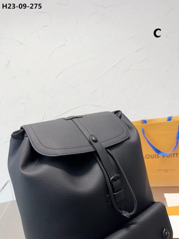 LOUIS VUITTON CHRISTOPHER SLIM BACKPACK RUCKSACK TAURILLON LEATHER BLACK 40CM M58644 - Image 5