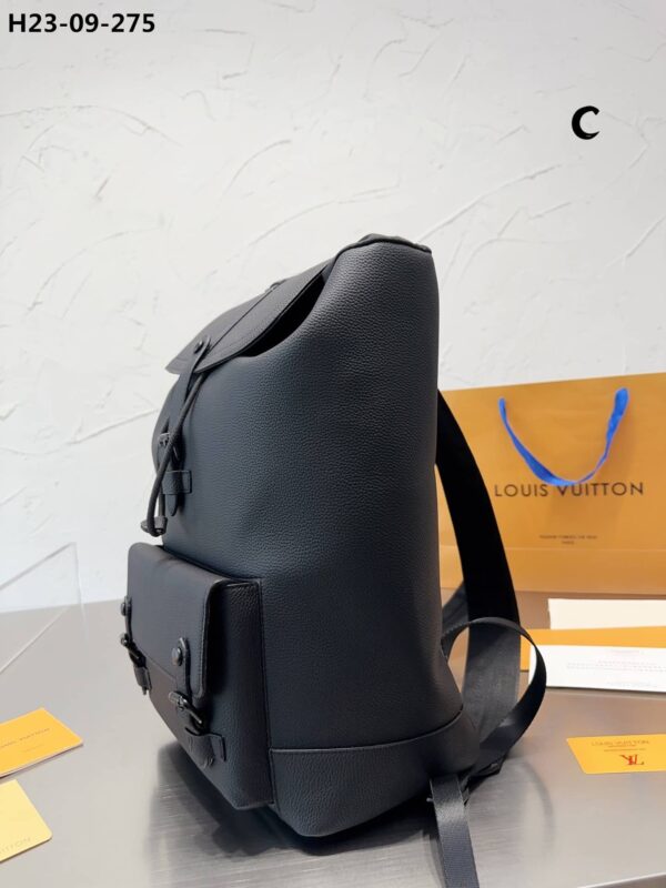 LOUIS VUITTON CHRISTOPHER SLIM BACKPACK RUCKSACK TAURILLON LEATHER BLACK 40CM M58644 - Image 9