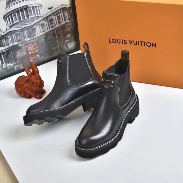 LOUIS VUITTON LV BEAUBOURG ANKLE BOOTS CALF LEATHER BLACK 1A8949 - Image 2