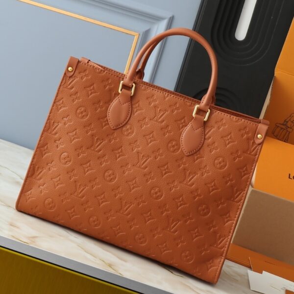 LOUIS VUITTON ON THE GO MM MONOGRAM EMPREINTE LEATHER COGNAC 35CM M12775 - Image 2
